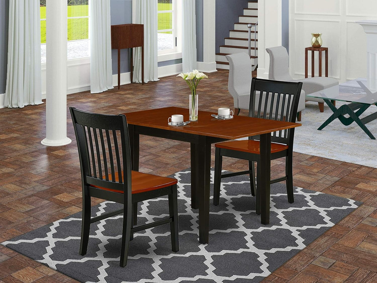 3 Piece Dinette Set with Rectangle Dropleaf Table and 2 Chairs P8224