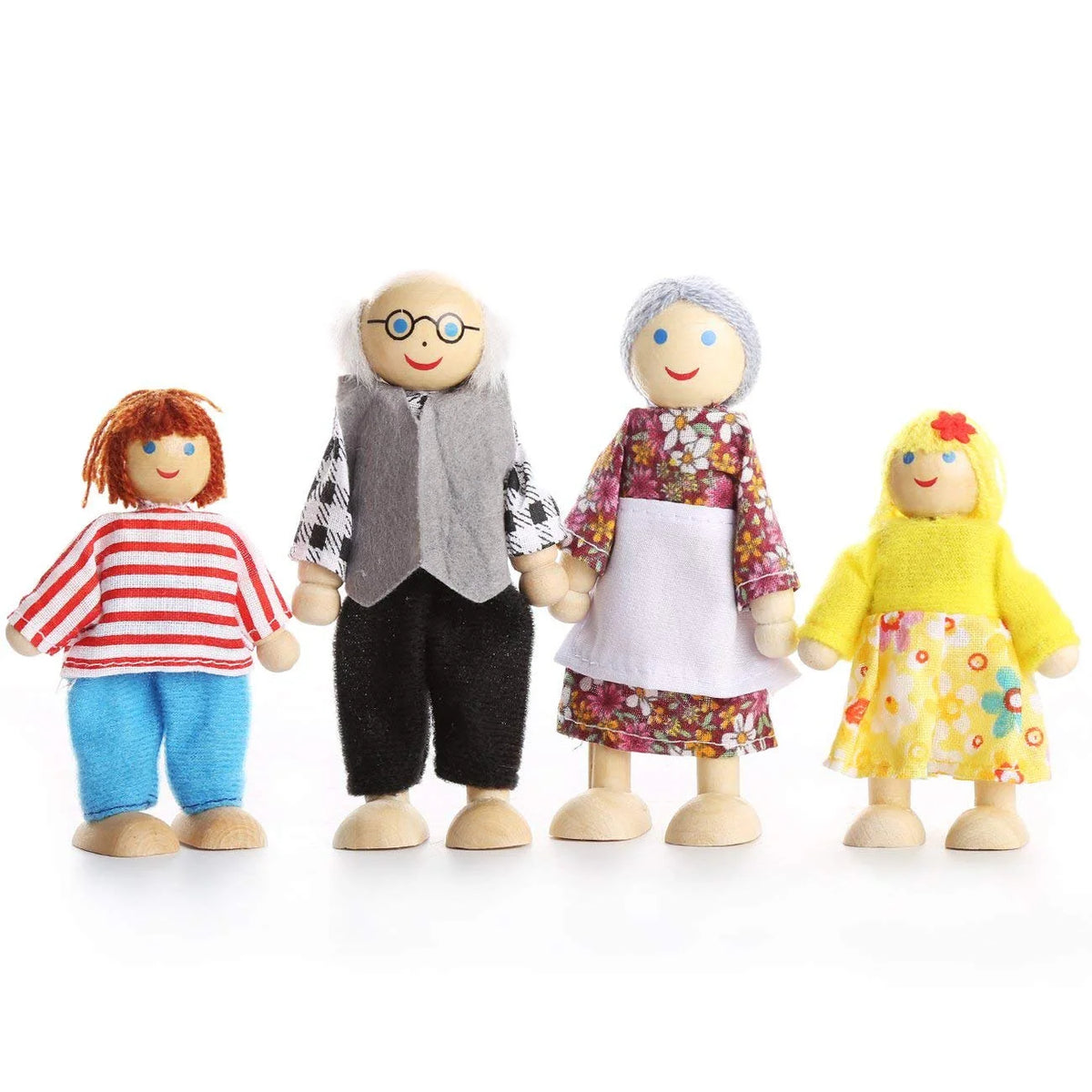 Wooden Dolls Playset Set of 7-Piece E545