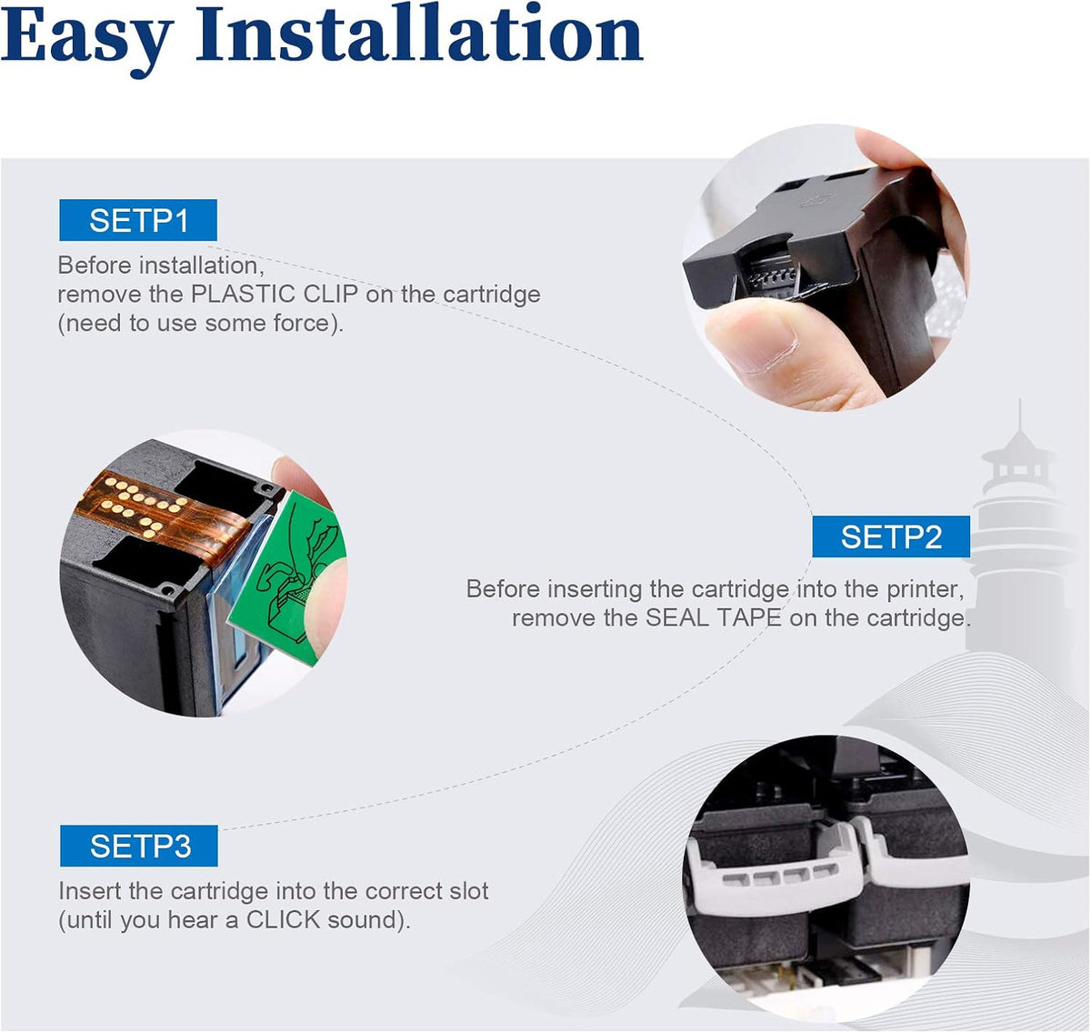 Black Ink Cartridge 3 Pack T804