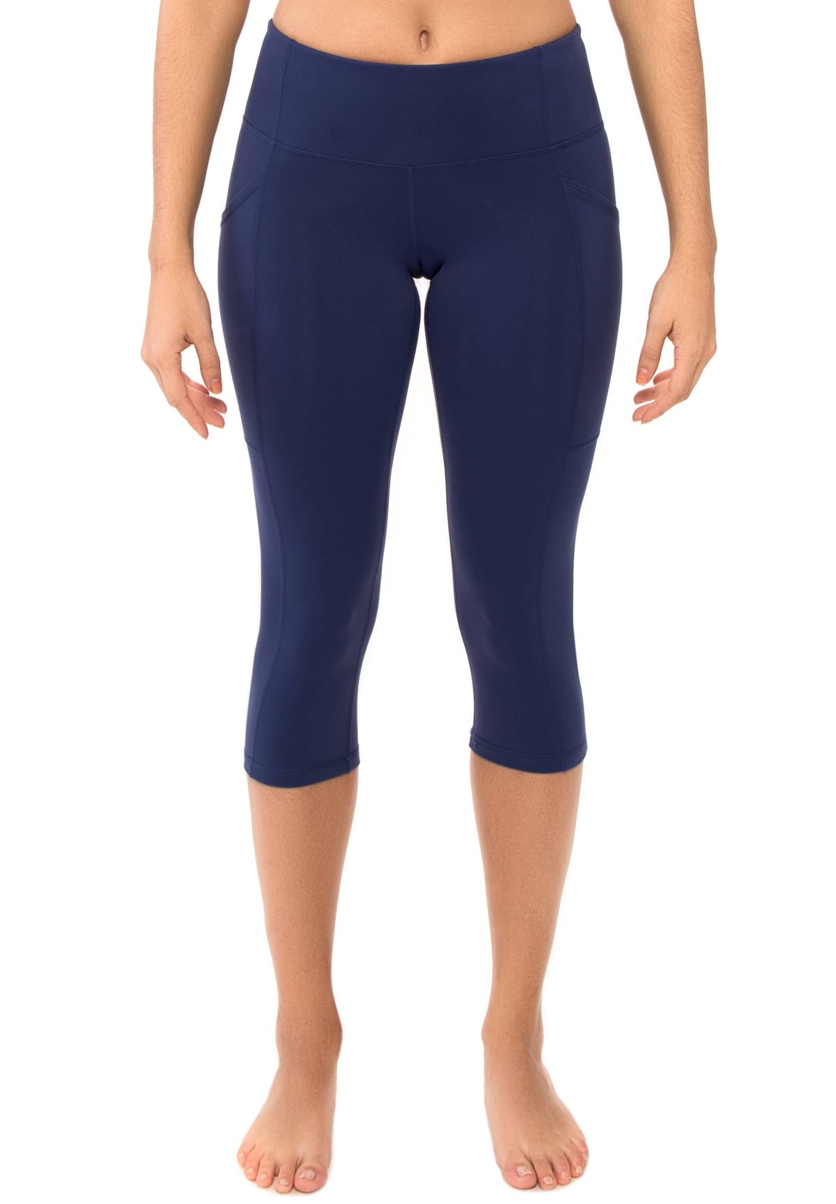 Midnight Supplex Capri with Side Pockets D893