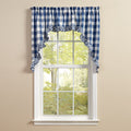 Buffalo Check Ruffled China Blue Swags 72" x 36" W7129