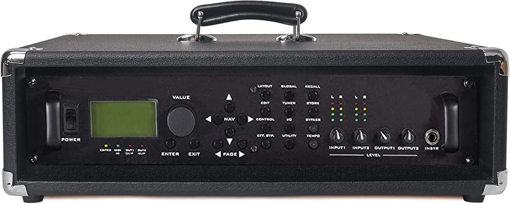 Vintage 2U Amp Rack Case with Rubber Feet, Black E178