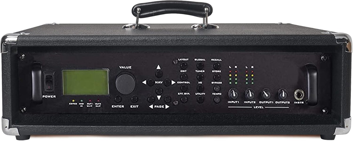 Vintage 2U Amp Rack Case with Rubber Feet, Black E178