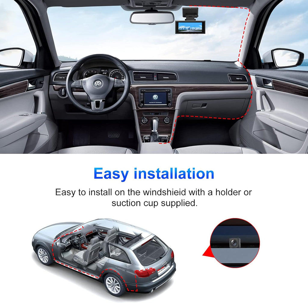 Dash Cam Front and Rear 2K Dual Dash Cam with 3.16 IPS Touchscreen M880639