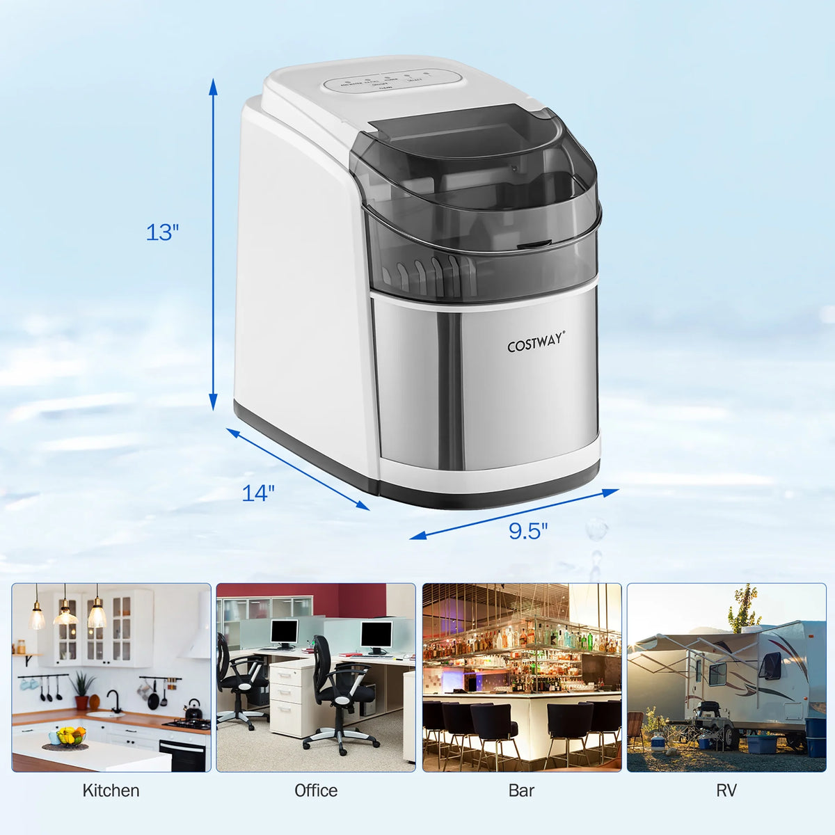 Countertop Ice Maker Self-Cleaning Black W172283