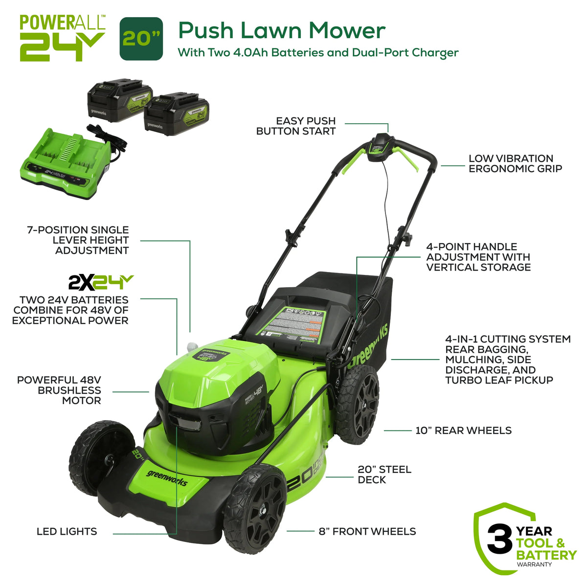48V 20 Battery-Powered Lawn Mower N84605