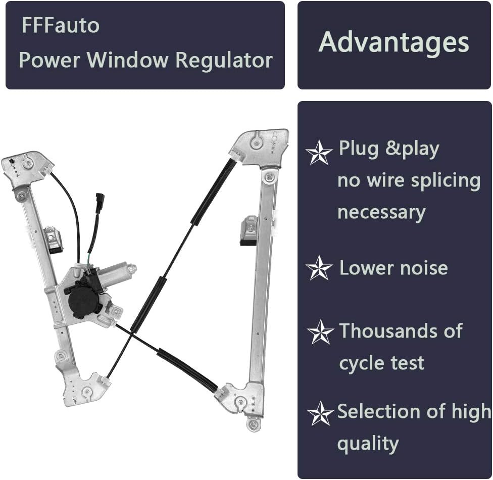 Front Left Power Window Regulator with Motor Assembly for 2004-2008 Ford F-150 Pickup, Pack of 2 A5907