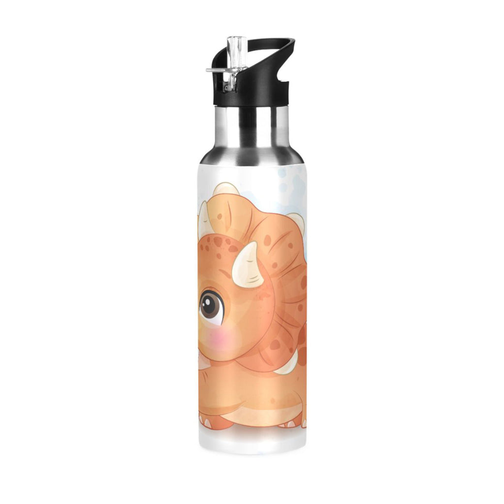 Stainless Steel Insulated Thermos Vacuum Flask Water Bottle with Straw Lid Y537845