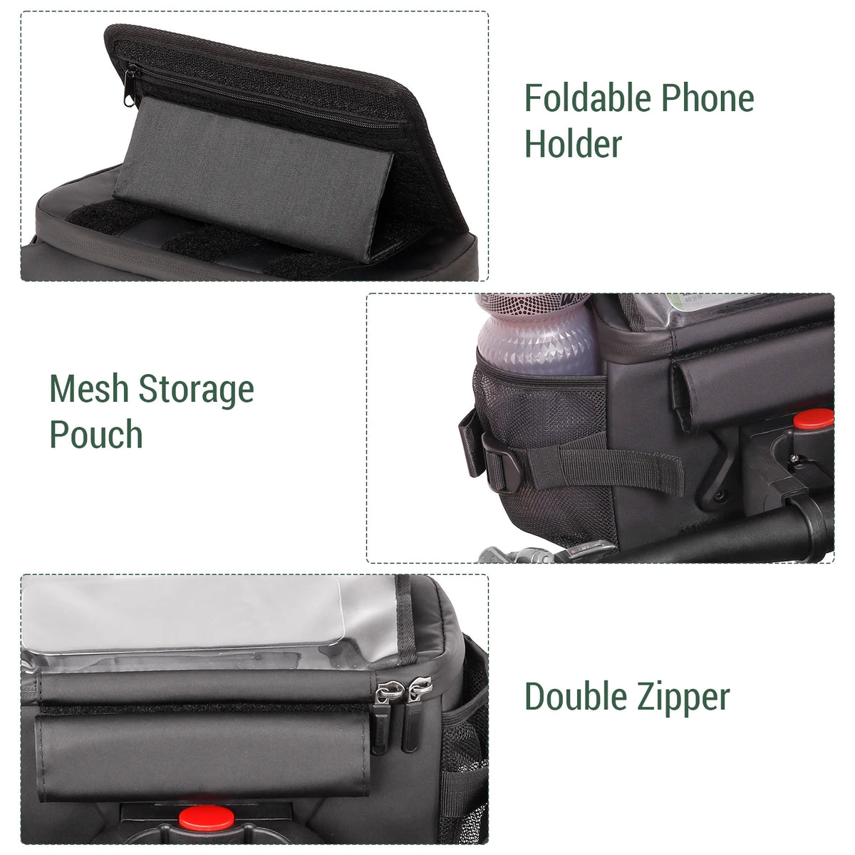Large Front Storage Bike Handlebar Bag with Touchscreen Phone Holder V729