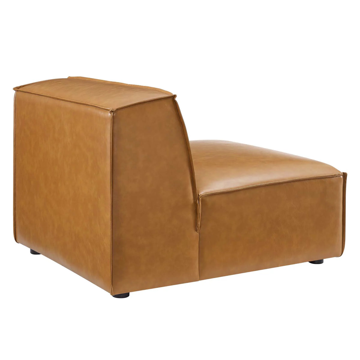 Tan 6-Piece Vegan Leather Sectional Sofa I79025
