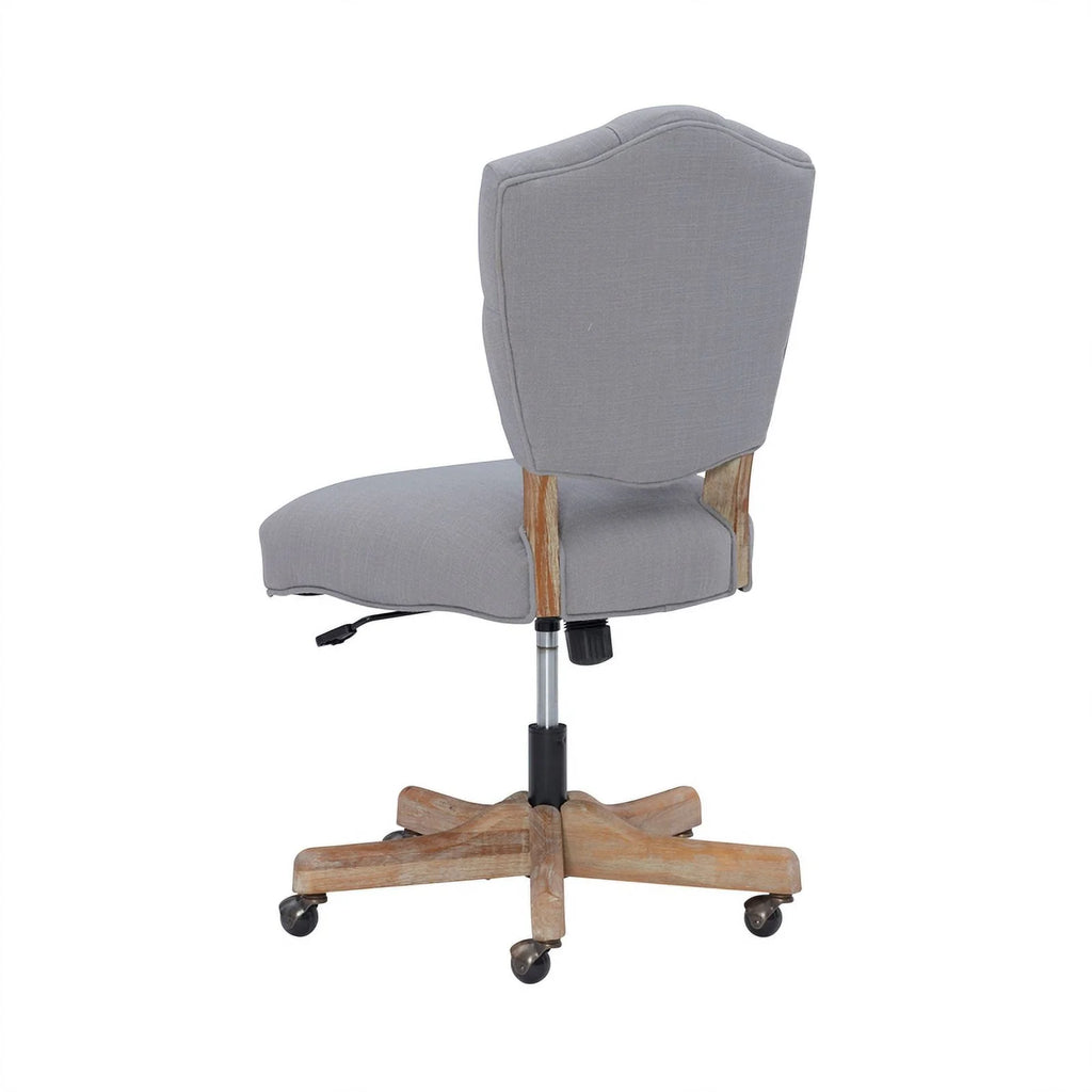 Gray Wood Upholstered Swivel Office Chair P400