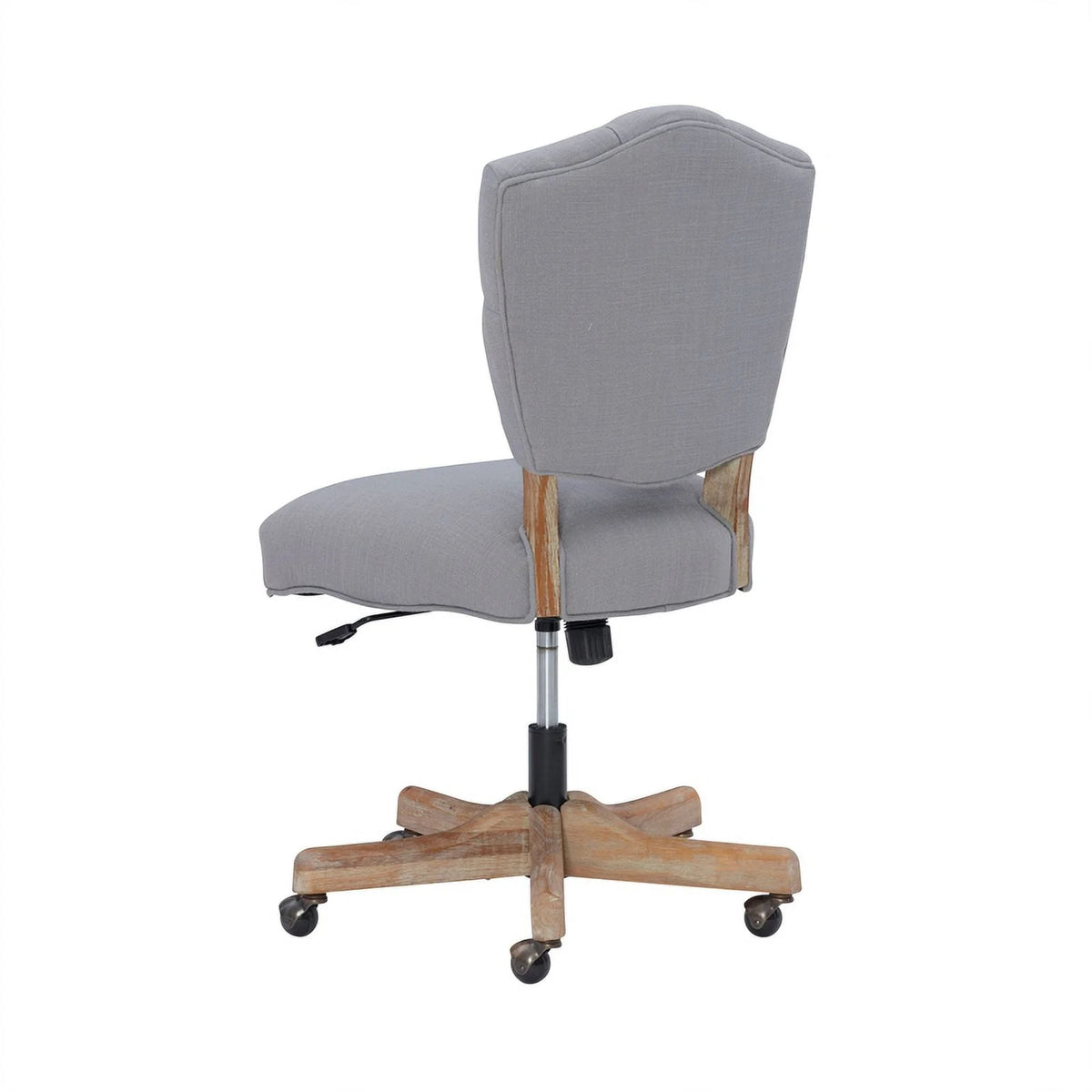 Gray Wood Upholstered Swivel Office Chair P400