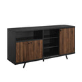 3 Door Two-Tone Sideboard Solid Black/Dark Walnut K20543