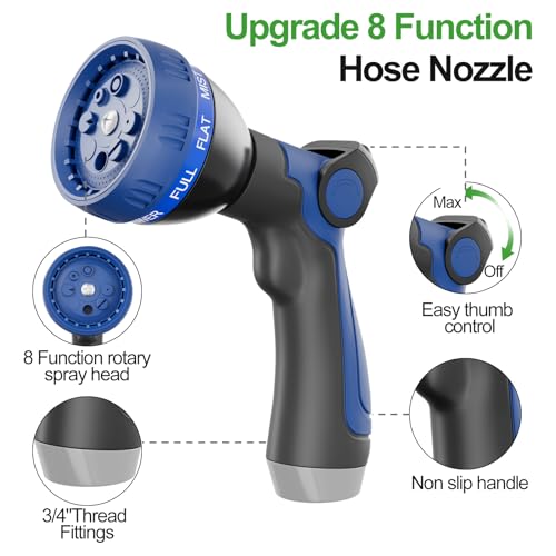50ft 304 Stainless Steel Garden Hose with Nozzles U4876