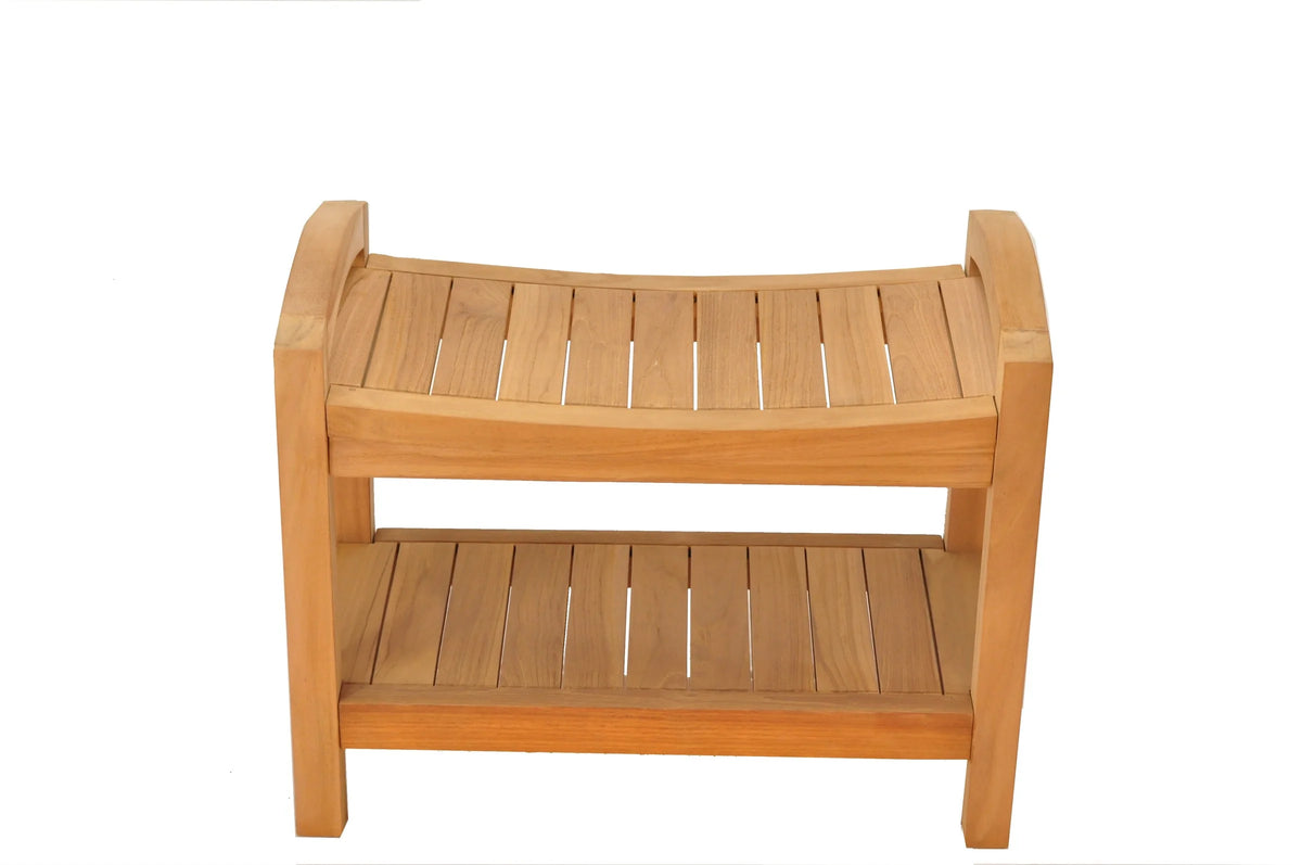 Teak Wood Shower Seat 24" Outdoor Bench S28620