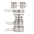 Stainless Steel Camping Cookware Mess Kit 8PCS with Plates Cups D507