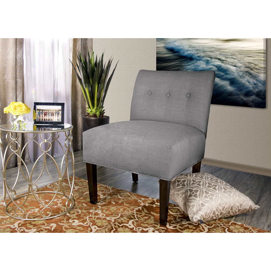 Grey Button Tufted Accent Chair L2000