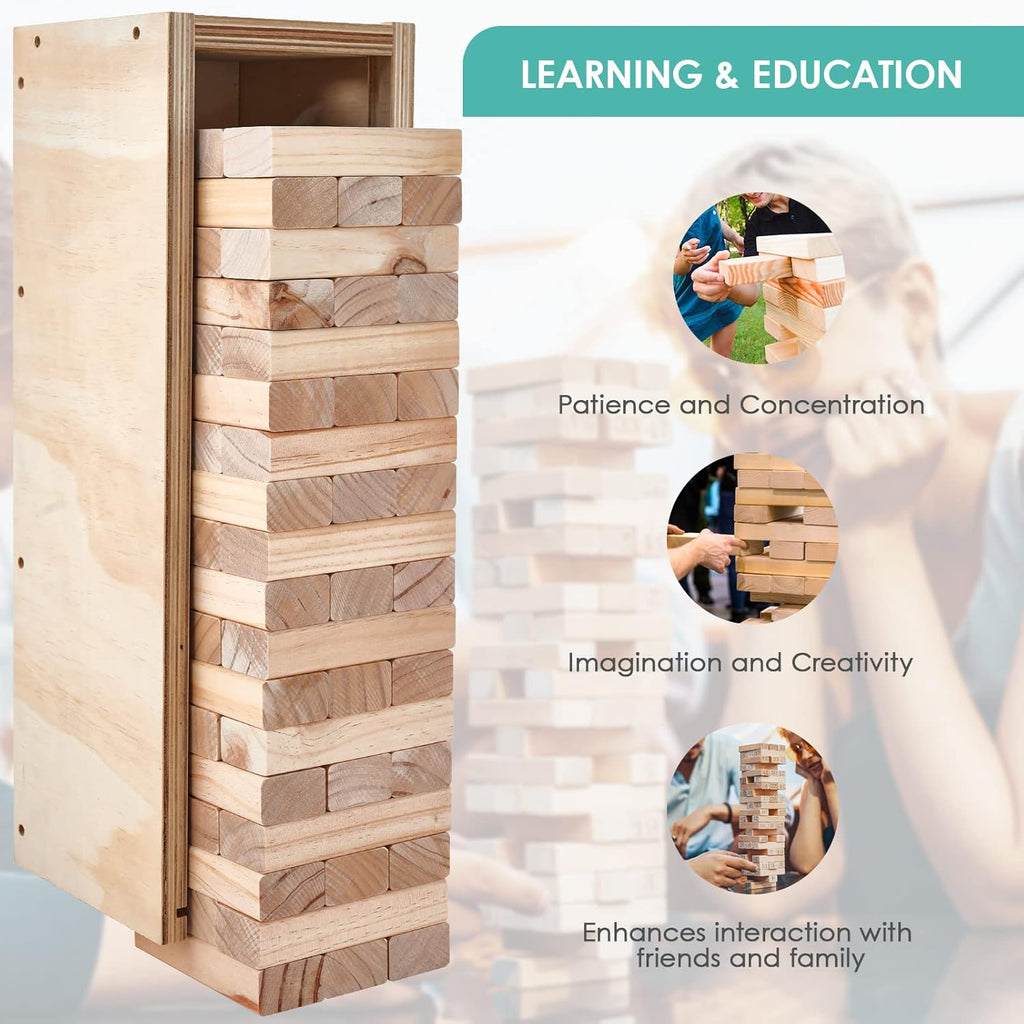 Giant Stacking Game Wooden Tower Game Set with Carrying Bag C3016