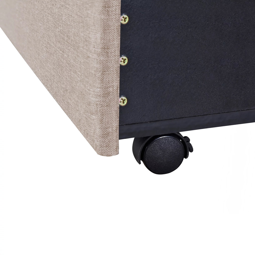 Beige Queen Size Upholstered Storage Bed Frame N749176