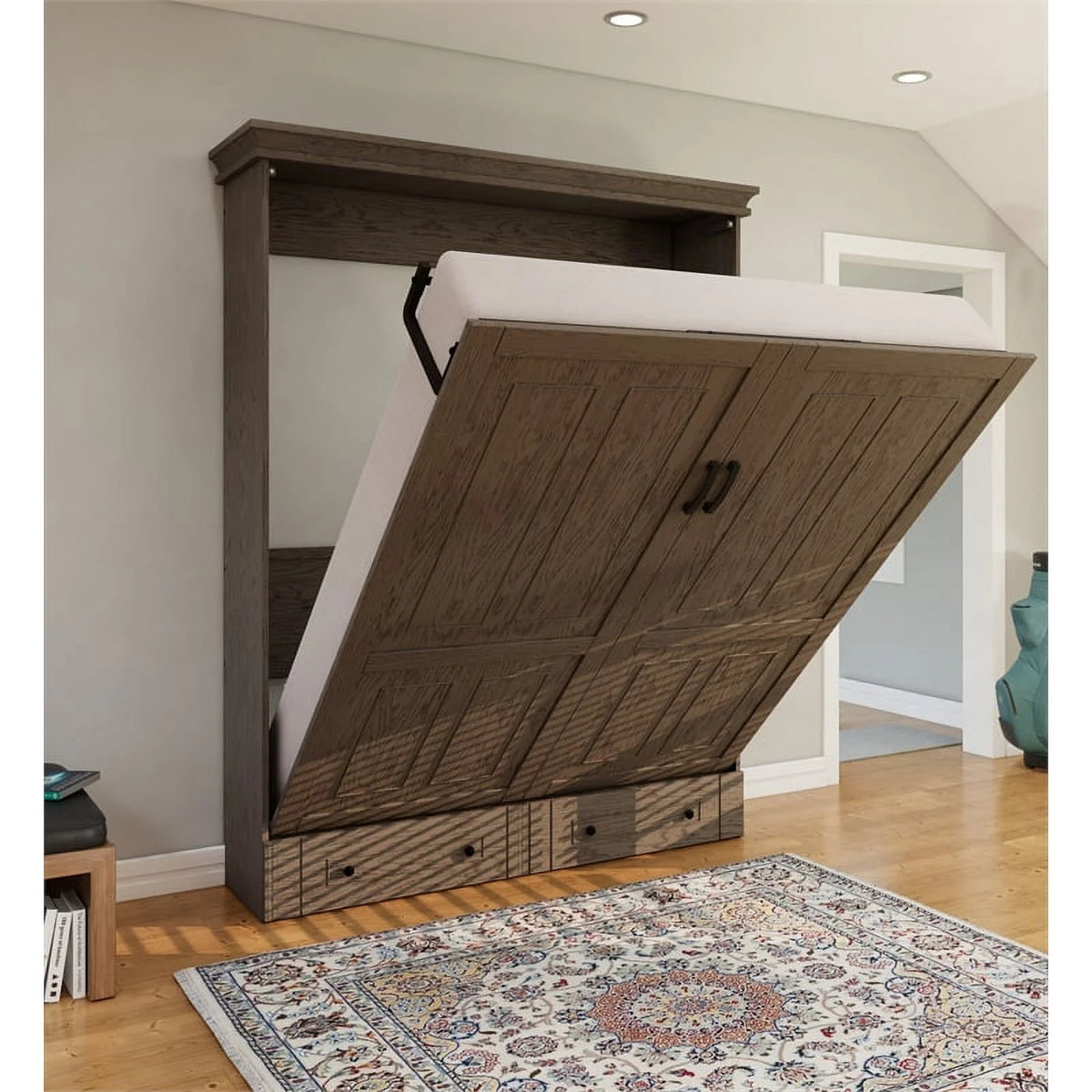 Queen Solid Wood Murphy Wall Bed H804