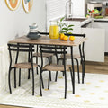 5-Piece Modern Dining Table Set with 4 Chairs G80631