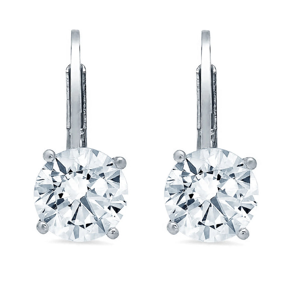 14k White Gold Simulated Diamond Drop Earrings I589061