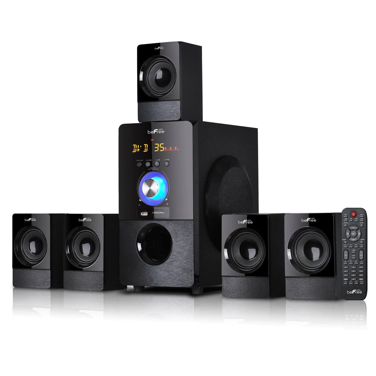 Black 5.1 Channel Surround Sound Bluetooth Speaker System Q4897