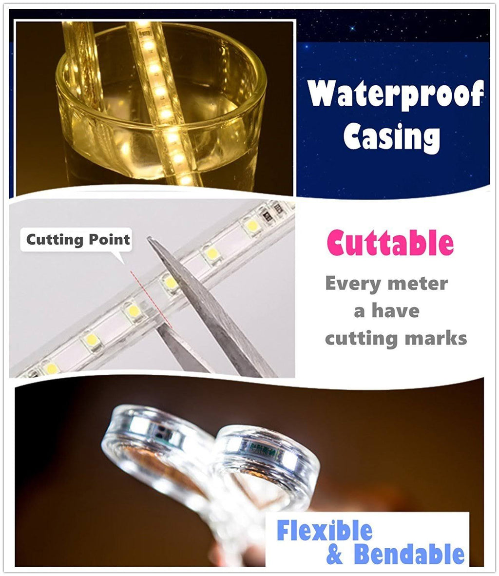 RGB LED Strip Light, Waterproof Multi Colors Dimmable SMD5050 LED Rope Light L659
