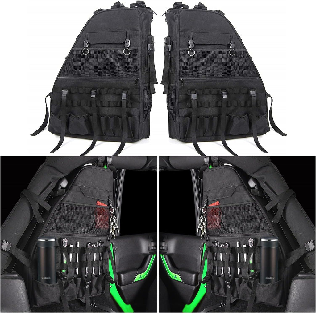 Roll Bar Storage Bag Cargo Cage with Multi-Pockets Organizers Saddlebag Tool Kits Holder Bags (Pack of 2) E75286