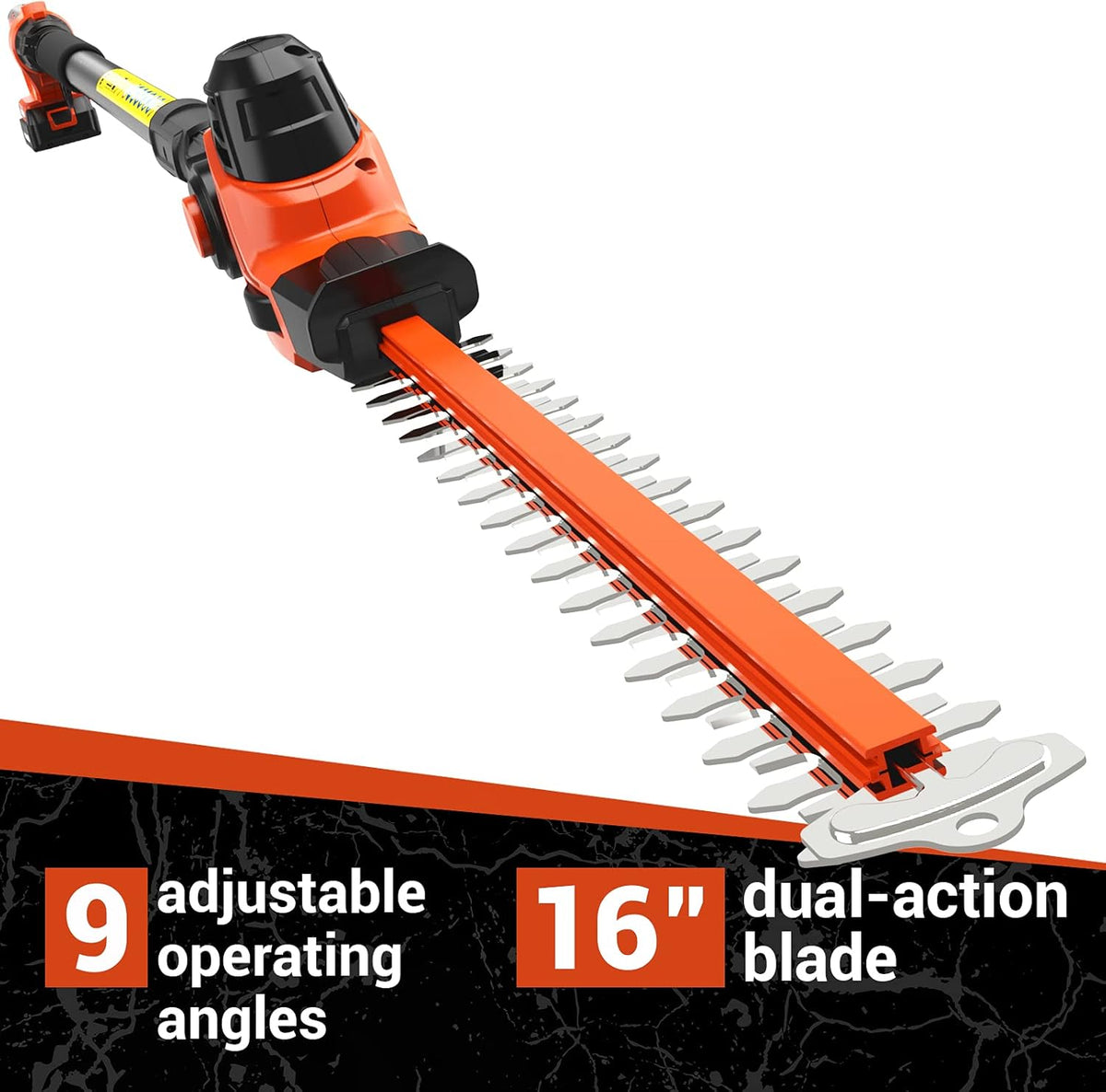 20V Electric Pole Saw Hedge Trimmer 2 in 1 Combo Kit with 2.0Ah Battery and Charger C4207