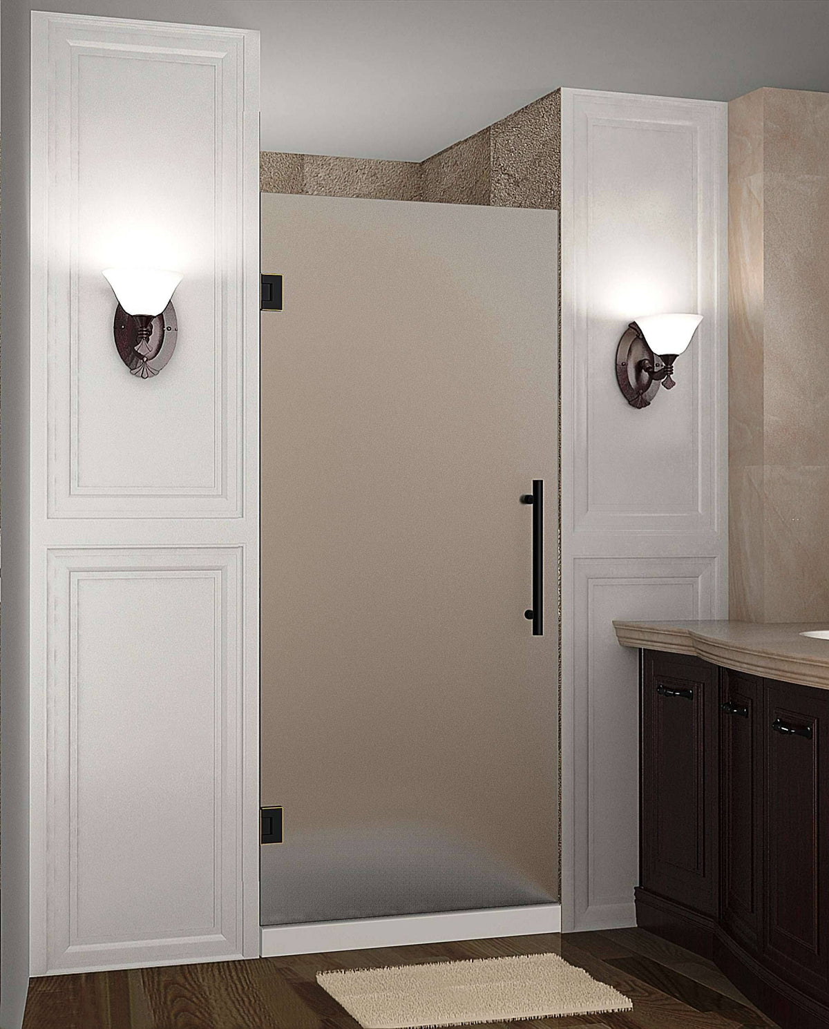 Frameless Hinged Shower Door Oil Rubbed Bronze S36080