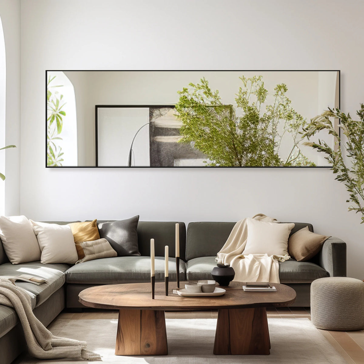64"x21" Black Full Length Standing Mirror X929848