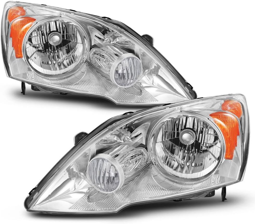Black Honda CR-V Driver and Passenger Side Headlights Pair Z72498
