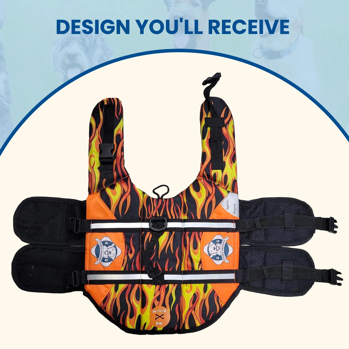 Doggy Life Jacket S Flames R104