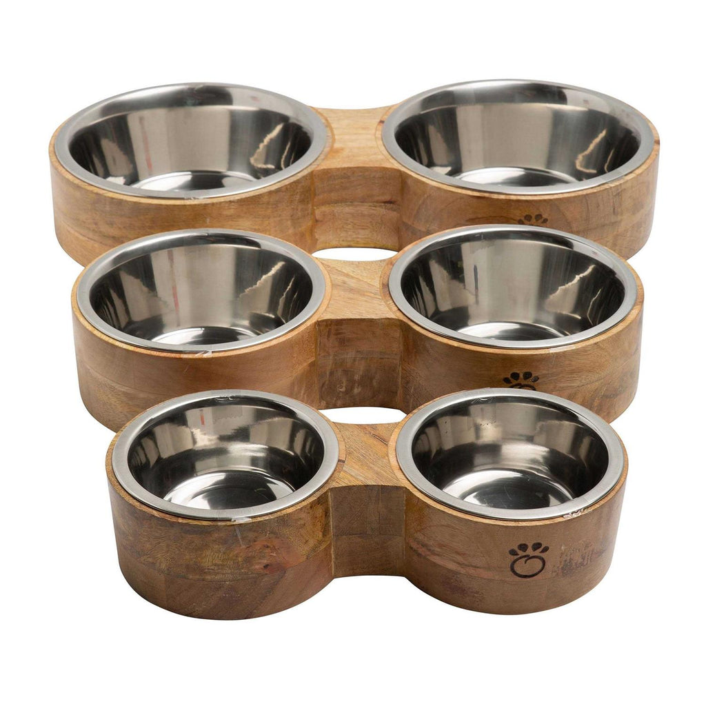 Wood & Metal Pet Feeder Y20626