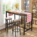 3 Pieces Dining Set Kitchen Table and Chairs for 2 White Beige Q68289