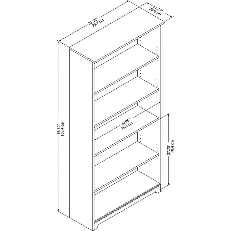 5 Shelf White Bookcase N73526
