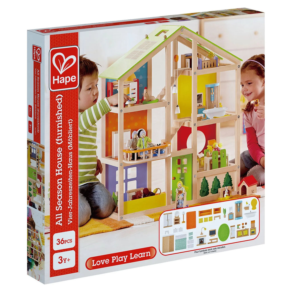 Wooden Furnished Dollhouse Playset A314